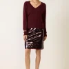 Burgundy Blatextee Virexa Sequin Mini Skirt With Sparkling Glam Texture Party Fashion Style