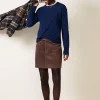 Chocolate Blatextee Lumira Suede Mini Skirt With Clean Tailored Silhouette And Modern Casual Elegance