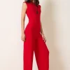 Red Velmira Sleeveless Wide Leg Jumpsuit Blatextee Sleek Relaxed Everyday Style